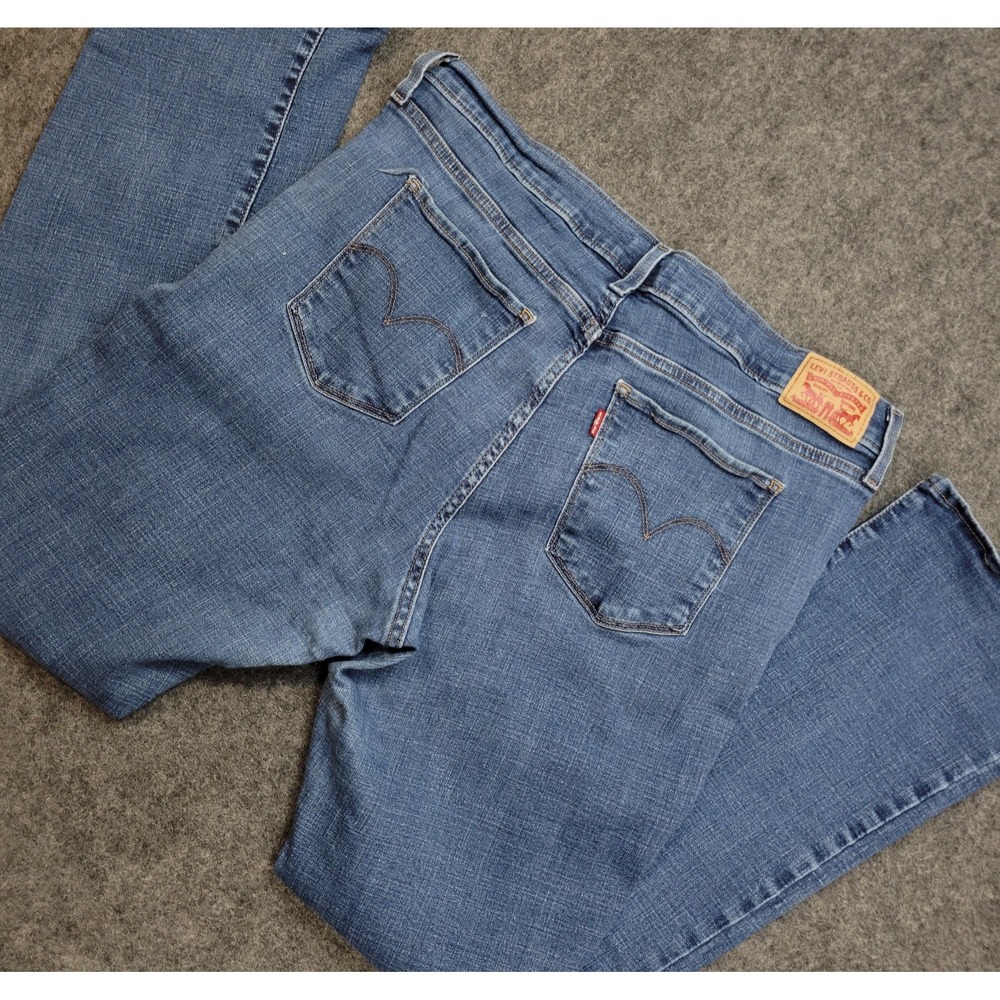 Levis 315 Jeans Womens 33 Blue Denim Medium Wash Stretch Shaping Bootcut Leg